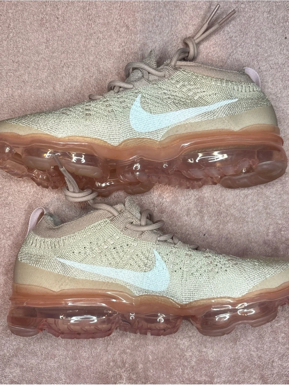 Nike Air VaporMax 2023 FlyKnit Women's Oatmeal Pink Oxford DV6840-101 Size 8.5